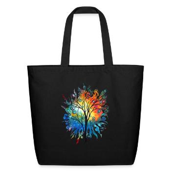 Abstract - Eco-Friendly Cotton Tote - black - Front