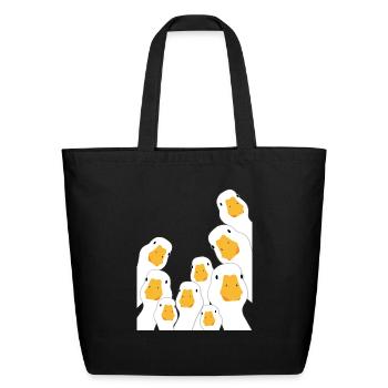 Geese Monitoring from Space - Eco-Friendly Cotton Tote - black - Front
