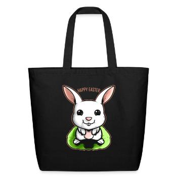 Happy Easter Bunny On Easter - Eco-Friendly Cotton Tote - black - Front