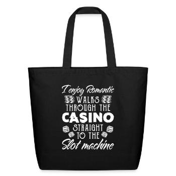 Romantic Walks Casino Slot Machine Design - Eco-Friendly Cotton Tote - black - Front