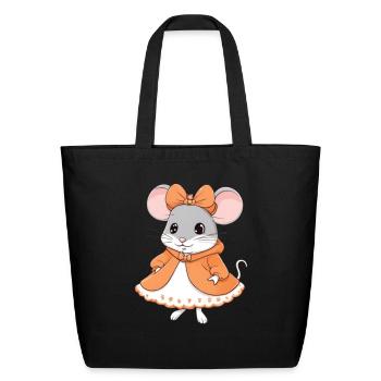 Cute princess mouse - Eco-Friendly Cotton Tote - black - Front
