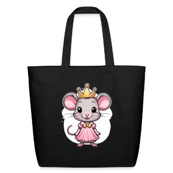 Cute princess mouse - Eco-Friendly Cotton Tote - black - Front