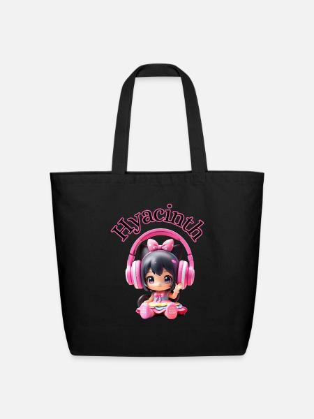 Hyacinth Doll - Eco-Friendly Cotton Tote - black