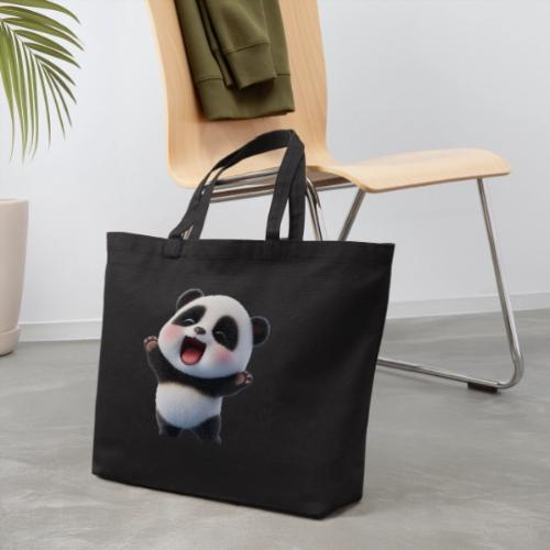 Happy Baby Panda Standing - Eco-Friendly Cotton Tote