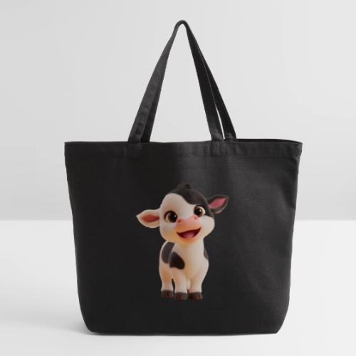 Joyful Cartoon Baby Cow Standing - Eco-Friendly Cotton Tote
