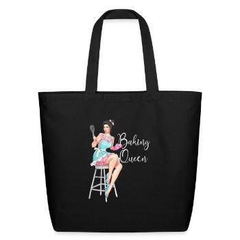 Baking Queen Vintage Baking Retro Baking - Eco-Friendly Cotton Tote - black - Front