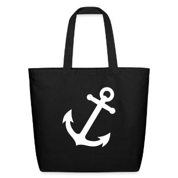 anchor - Eco-Friendly Cotton Tote - black - Front
