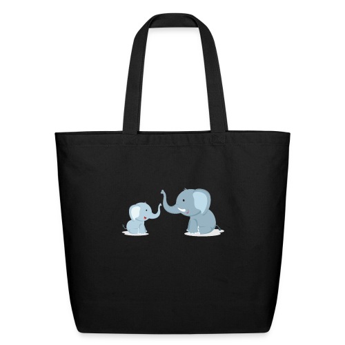 Father and Baby Son Elephant - Eco-Friendly Cotton Tote