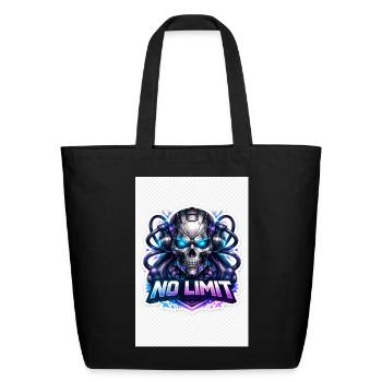 No Limit Skull Neon Headphones - Eco-Friendly Cotton Tote - black - Front