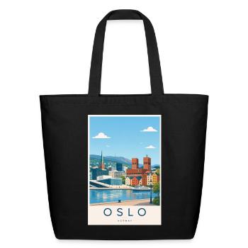 Oslo Harbor Cityscape - Eco-Friendly Cotton Tote - black - Front