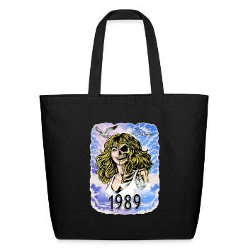 1989 Skull women Dual Portrait - Eco-Friendly Cotton Tote - black - Front