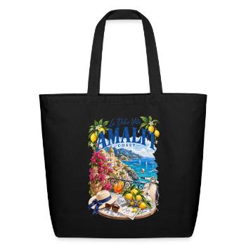 Amalfi Coast Lemon Vista - Eco-Friendly Cotton Tote - black - Front
