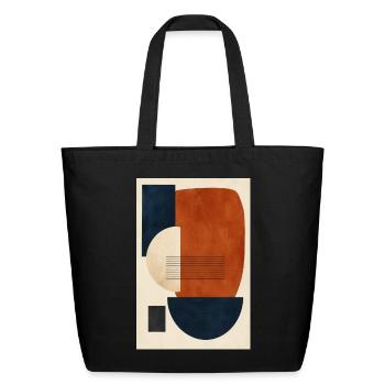 Geometric Modernist Shapes - Eco-Friendly Cotton Tote - black - Front
