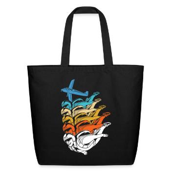 Skydive Parachute Jumper Skydiver - Eco-Friendly Cotton Tote - black - Front