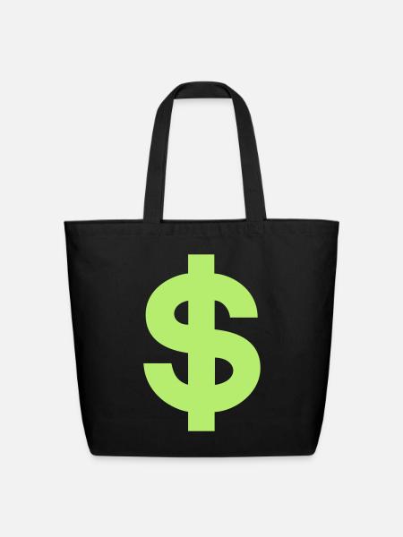 US Dollar Sign - Eco-Friendly Cotton Tote - black