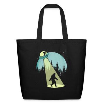 Sasquatch Ufo - Eco-Friendly Cotton Tote - black - Front
