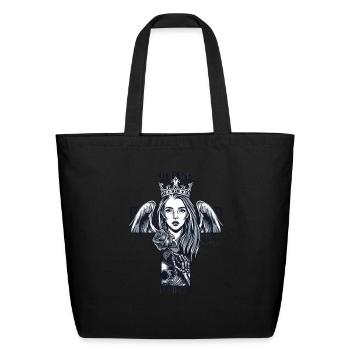 Queens are born in March - Eco-Friendly Cotton Tote - black - Front