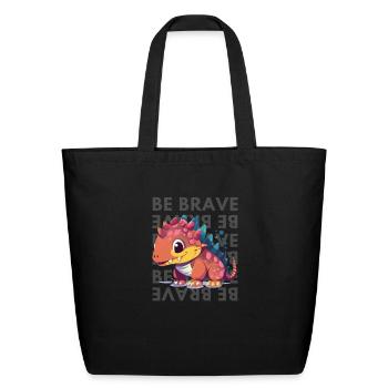 Bold Ankylosaurus: Bold and Resilient Dinosaur - Eco-Friendly Cotton Tote - black - Front
