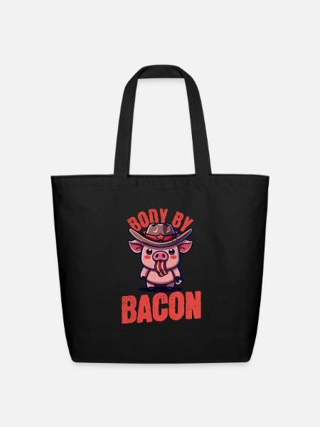 Body By Bacon - Eco-Friendly Cotton Tote - black