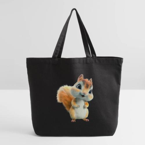 Adorable Cartoon Baby Squirrel Smiling - Eco-Friendly Cotton Tote