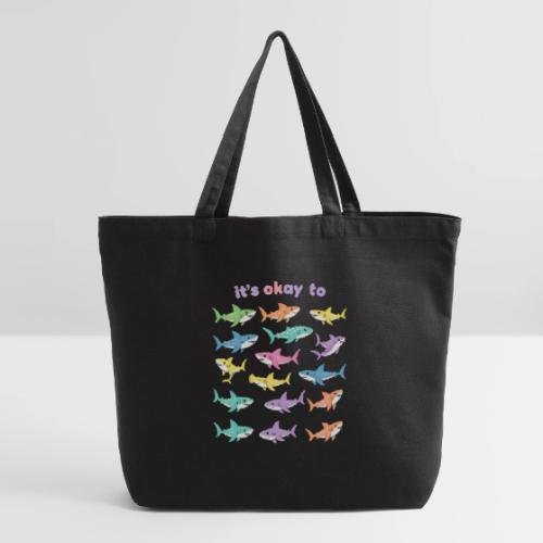 It’s Okay To – Cute Pastel Shark - Eco-Friendly Cotton Tote