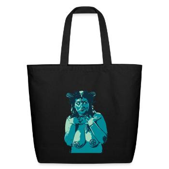 Horns and pentagrams - Eco-Friendly Cotton Tote - black - Front