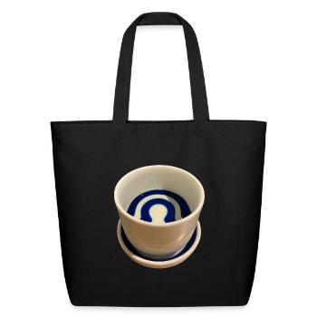 Janome-choko sake cup - Eco-Friendly Cotton Tote - black - Front