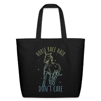 Horse Design - Eco-Friendly Cotton Tote - black - Front