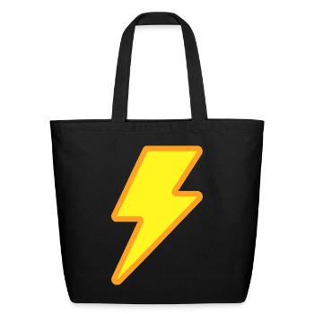 Lightning Bolt - Eco-Friendly Cotton Tote - black - Front