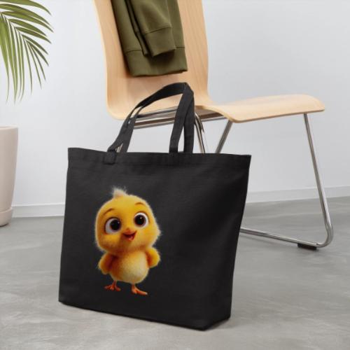 Cute Cartoon Yellow Chick with Big Sparkling Eyes - Eco-Friendly Cotton Tote