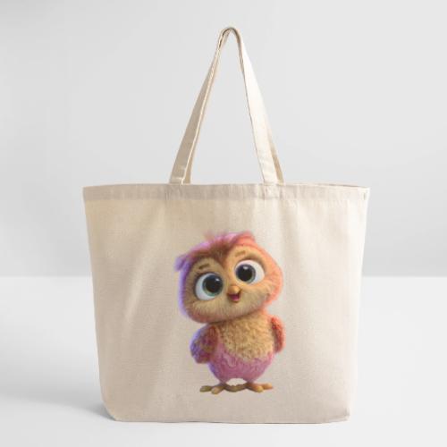 Adorable Baby Owl with Big Eyes - Eco-Friendly Cotton Tote