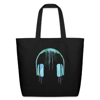 Earphone Ink - Eco-Friendly Cotton Tote - black - Front