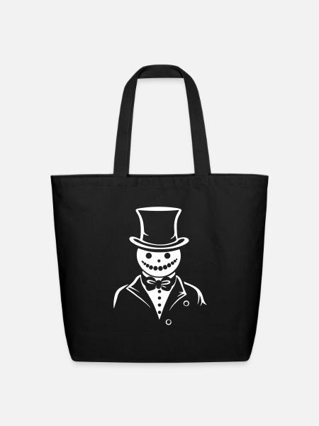 Snowman Gent - Eco-Friendly Cotton Tote - black