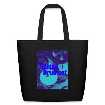Drumset - Eco-Friendly Cotton Tote - black - Front