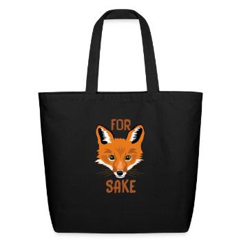 For Fox Sake - Eco-Friendly Cotton Tote - black - Front