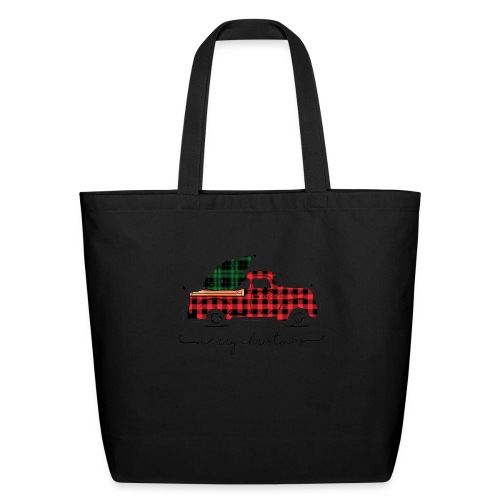 Merry Christmas Red Truck & Tree - Eco-Friendly Cotton Tote