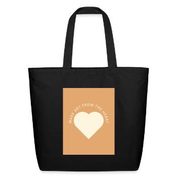 Heart Art From the Heart - Eco-Friendly Cotton Tote - black - Front