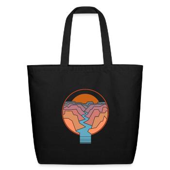 Travel hiking adventure camping gift - Eco-Friendly Cotton Tote - black - Front