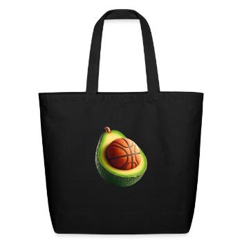 Avocado with basketball core - Eco-Friendly Cotton Tote - black - Front