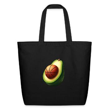 Avocado with basketball core - Eco-Friendly Cotton Tote - black - Front