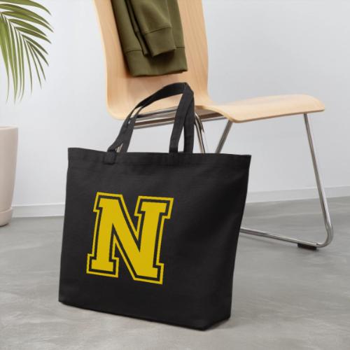 Letter N – Capital Athletic Alphabet Monogram - Eco-Friendly Cotton Tote