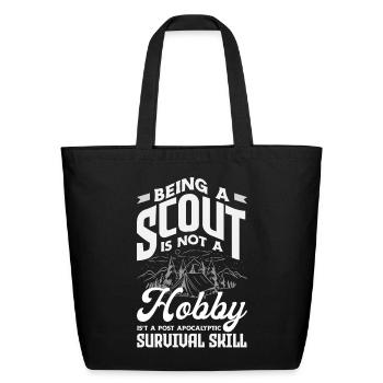 Being A Scout Hobby Survival Skill Scouting - Eco-Friendly Cotton Tote - black - Front