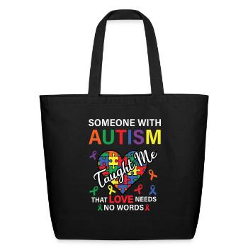 Autism Awareness Strong Cricut Shirt - Eco-Friendly Cotton Tote - black - Front