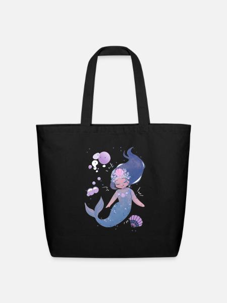 LITTLE MERMAID - Eco-Friendly Cotton Tote - black
