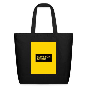 I live for music - Eco-Friendly Cotton Tote - black - Front