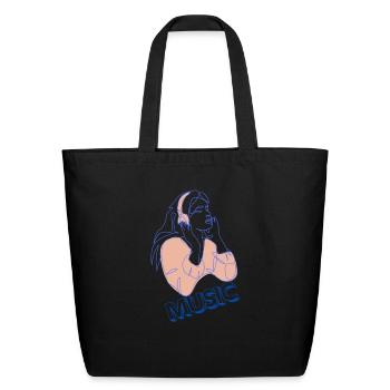 music - Eco-Friendly Cotton Tote - black - Front