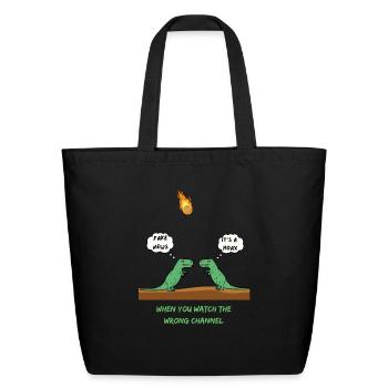 When You Watch The Wrong Channel Fake News Humor - Eco-Friendly Cotton Tote - black - Front