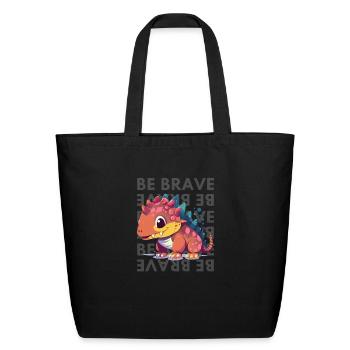 Bold Ankylosaurus: Bold and Resilient Dinosaur - Eco-Friendly Cotton Tote - black - Front