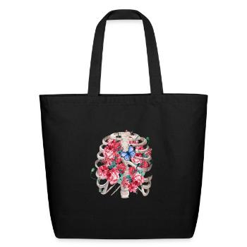The bone butterfly - Eco-Friendly Cotton Tote - black - Front
