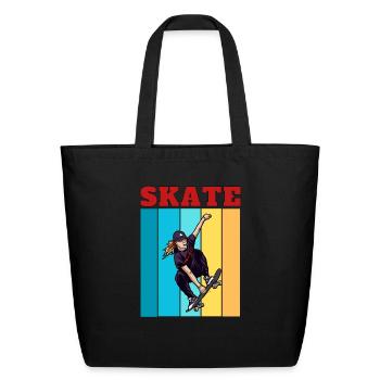 Skate Girl Roller Girl - Eco-Friendly Cotton Tote - black - Front